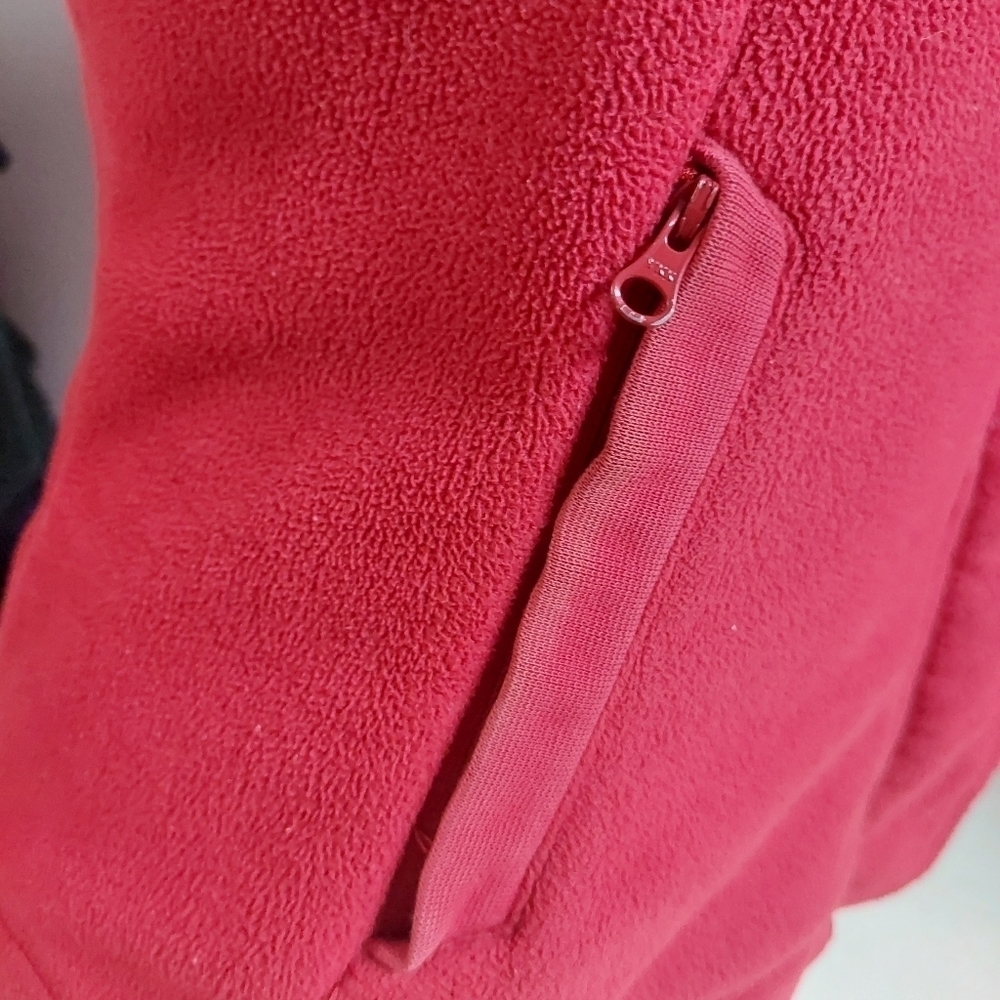 Horny Toad Dark Red Vest Fleece Full Zip Pockets Three Loop Buttons Size S - Picture 10 of 14